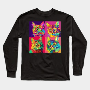 Snowshoe Pop Art - Cat Lover Gift Long Sleeve T-Shirt